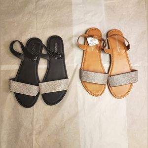 2 Pairs of Sandals With A Shiny Strap Size 8